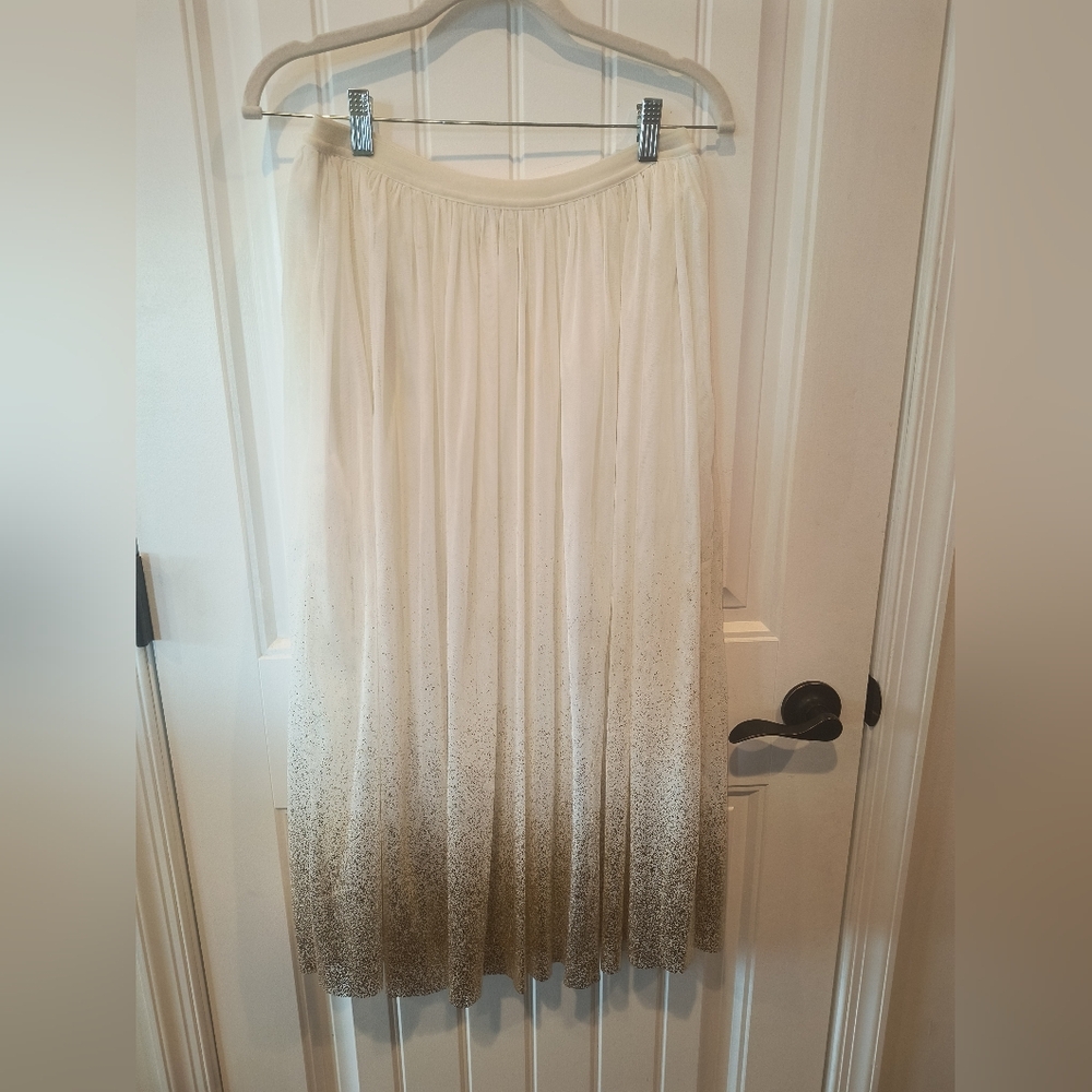 Elegant Cream and Brown Ombre Dress